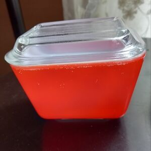 RESERVED Vintage Pyrex Red Butter dish